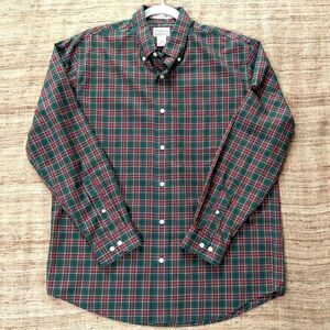 LL Bean Mens Medium Long Sleeve Button Down Collared Plaid Shirt NWOT